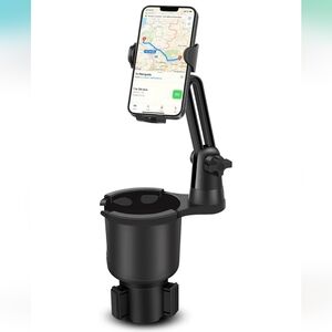 NEW - Black Adjustable Car Cup Holder Phone Mount